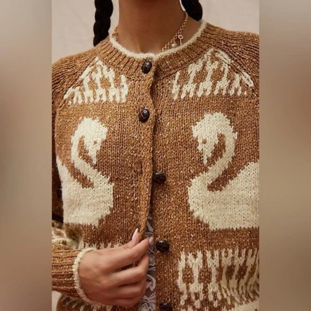 Kimchi Blue Brown Swan Cardigan - Picture 7 of 10